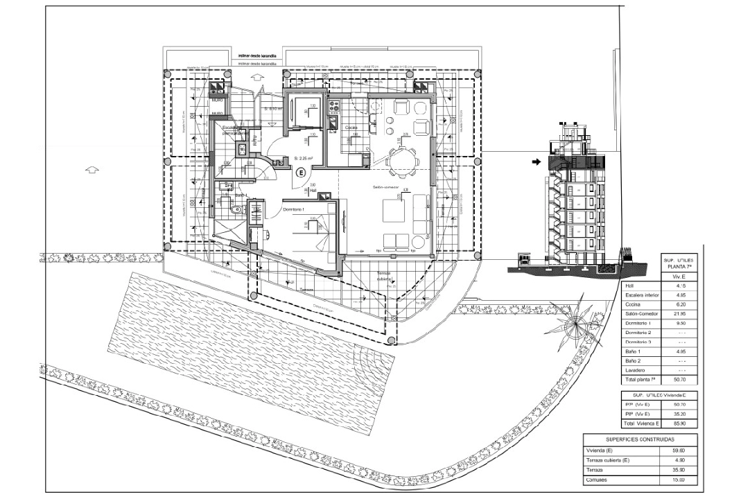 apartment in Calpe(Calpe) for sale, built area 86 m², air-condition, 3 bedroom, 3 bathroom, ref.: BP-6196CAL-17