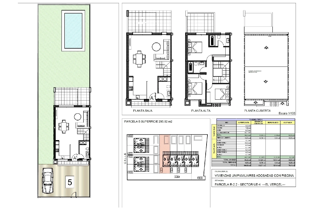 terraced house in El Vergel for sale, built area 118 m², year built 2022, condition first owner, plot area 201 m², 3 bedroom, 2 bathroom, swimming-pool, ref.: TM-0121-GC-8