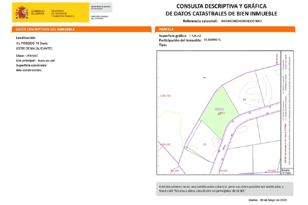 residential ground in Denia(Marques VI) for sale, plot area 954 m², ref.: AS-1323-21