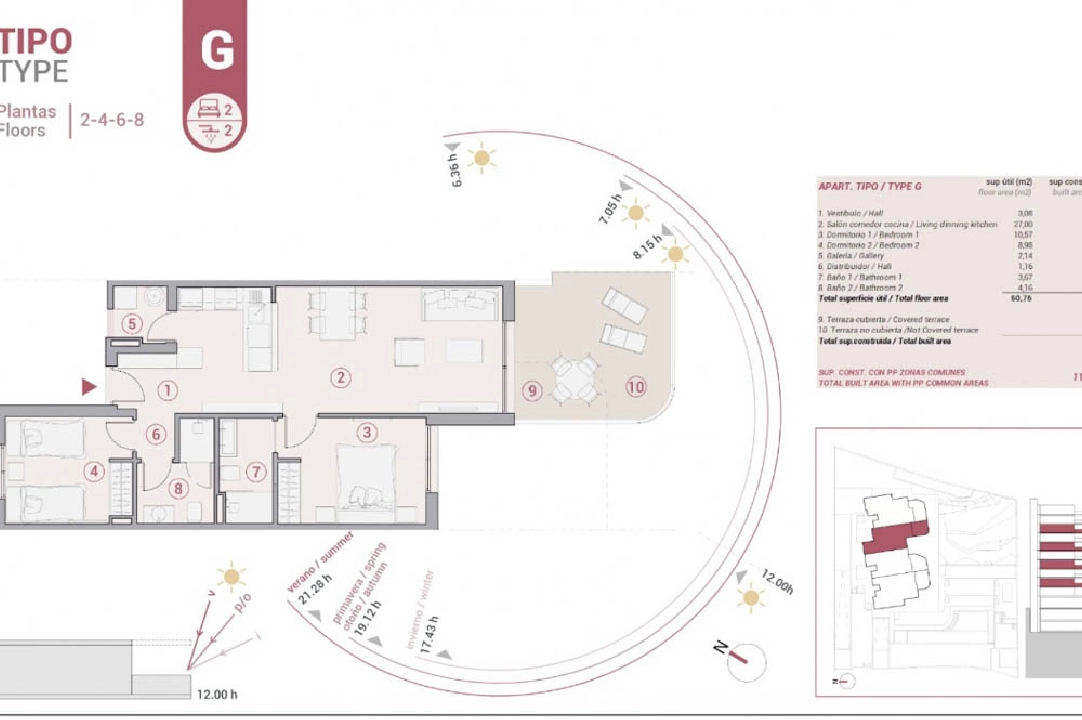 apartment in Calpe(Manzaneras) for sale, built area 60 m², air-condition, plot area 60 m², 2 bedroom, 2 bathroom, ref.: BP-7034CAL-7