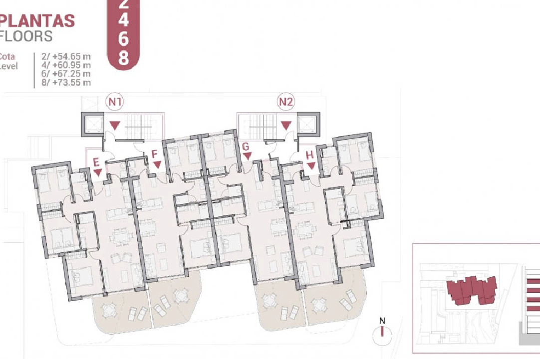 apartment in Calpe(Manzaneras) for sale, built area 60 m², air-condition, plot area 60 m², 2 bedroom, 2 bathroom, ref.: BP-7034CAL-8