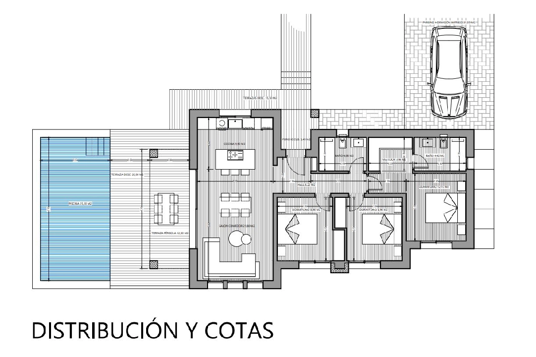 villa in Denia(Marquesa 4) for sale, built area 120 m², year built 2025, condition mint, + central heating, air-condition, plot area 1085 m², 3 bedroom, 2 bathroom, swimming-pool, ref.: UM-UV-HEBE-17