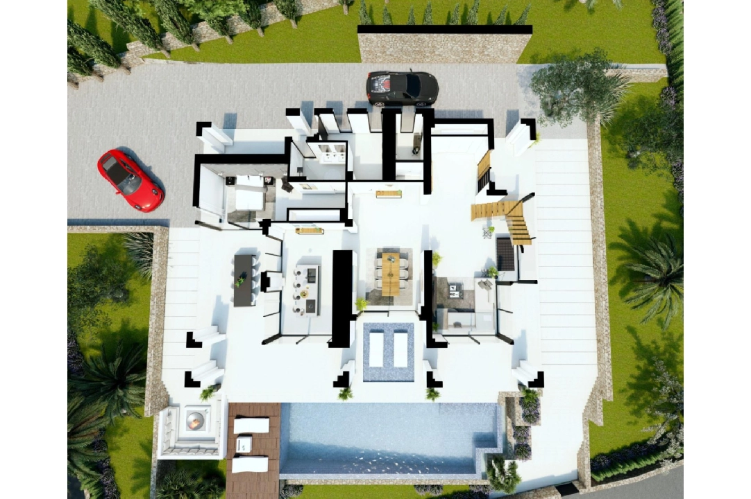 villa in Benissa for sale, built area 547 m², year built 2024, air-condition, plot area 1347 m², 4 bedroom, 3 bathroom, swimming-pool, ref.: AM-12239DA-3