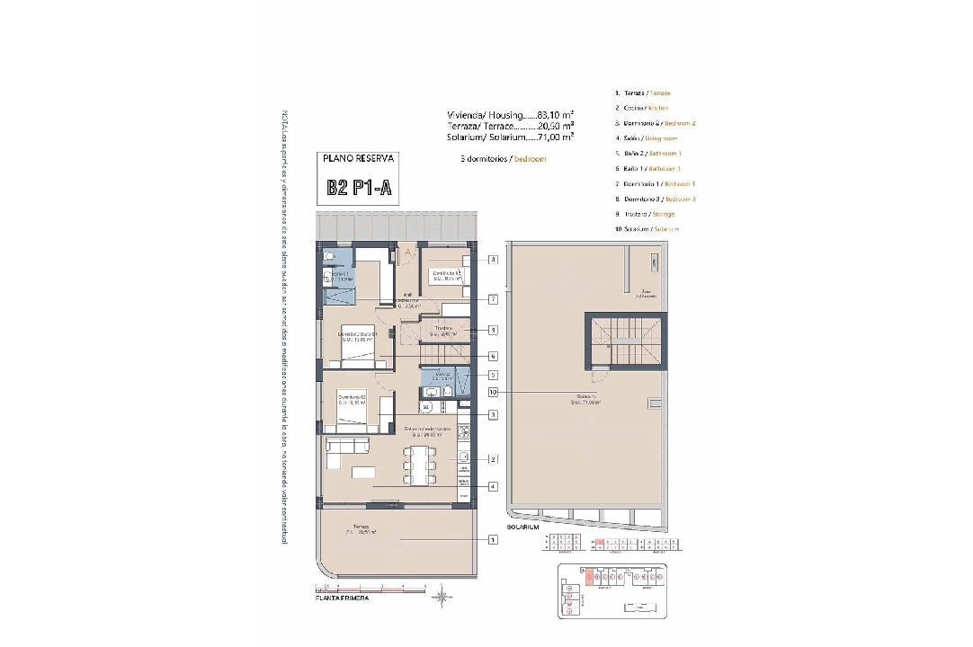 penthouse apartment in Los Alcazares for sale, built area 175 m², condition first owner, 3 bedroom, 2 bathroom, swimming-pool, ref.: HA-LAN-432-A04-17