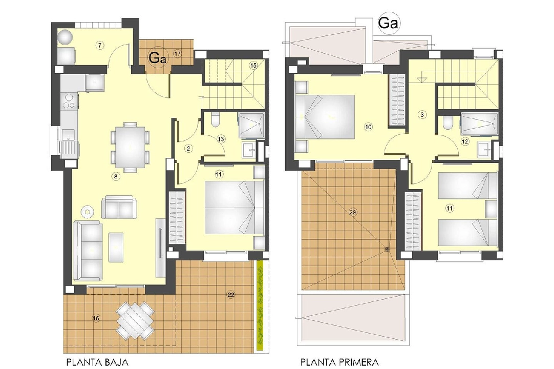 terraced house in Busot for sale, built area 115 m², condition first owner, 3 bedroom, 2 bathroom, swimming-pool, ref.: HA-BUN-122-R02-8